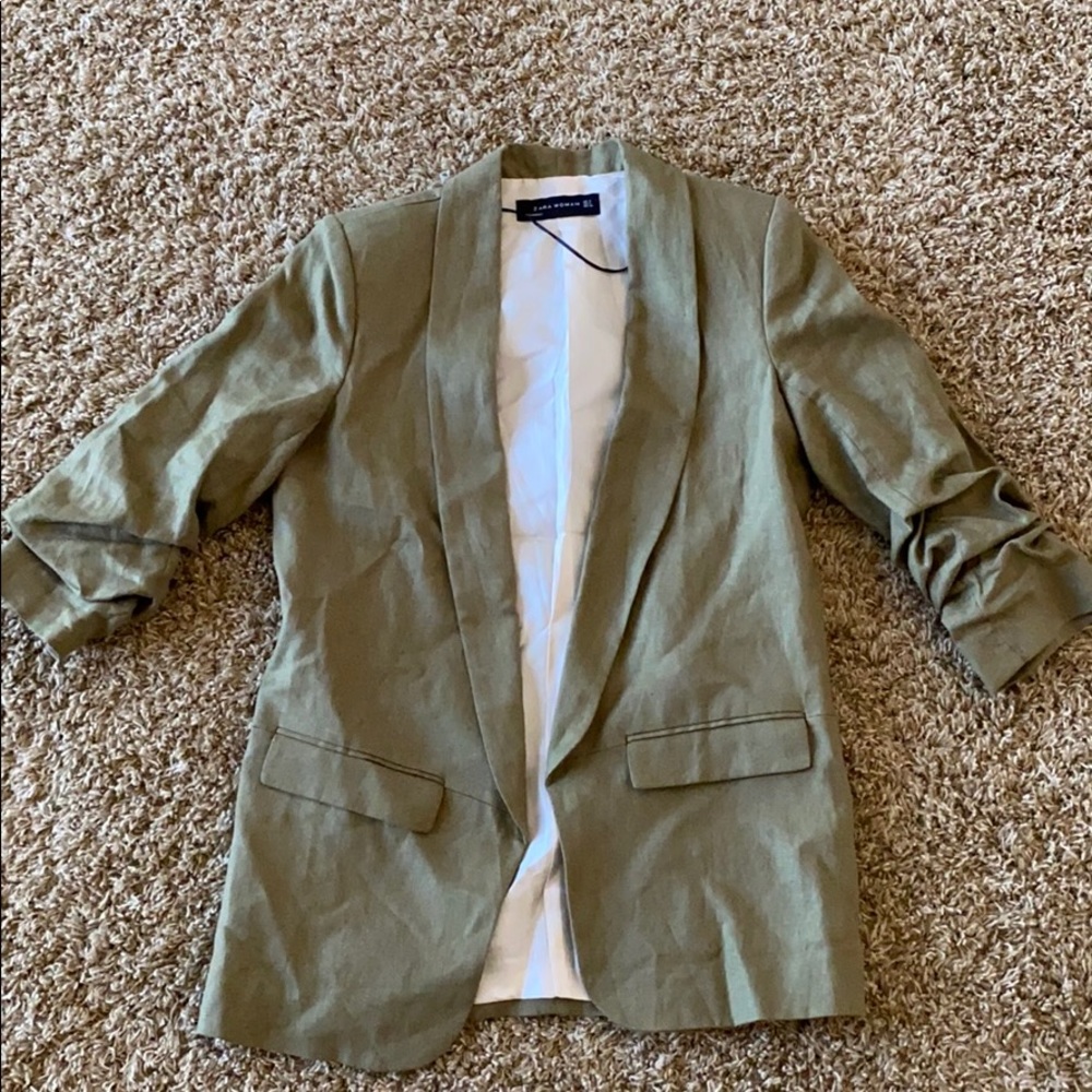 Zara Oversized Linen Blazer